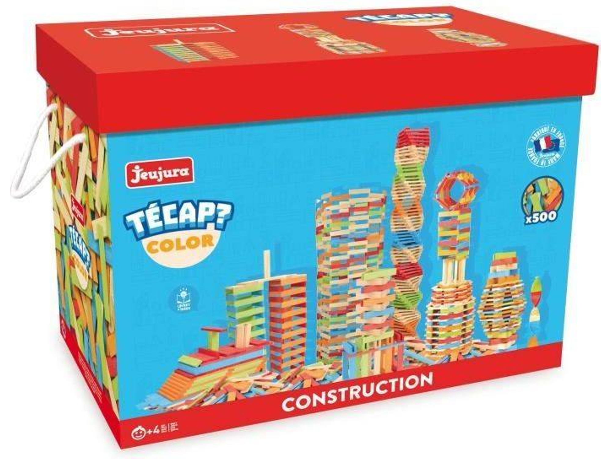 Juego de Construcción JEUJURA Color 500 piezas de madera