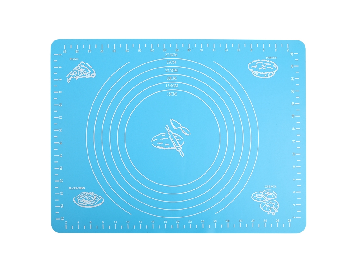 NEVEANCE Manta de Silicona Antiadherente para Horno Medidor de Masa Herramientas de Cocina 30*40cm (Azul)