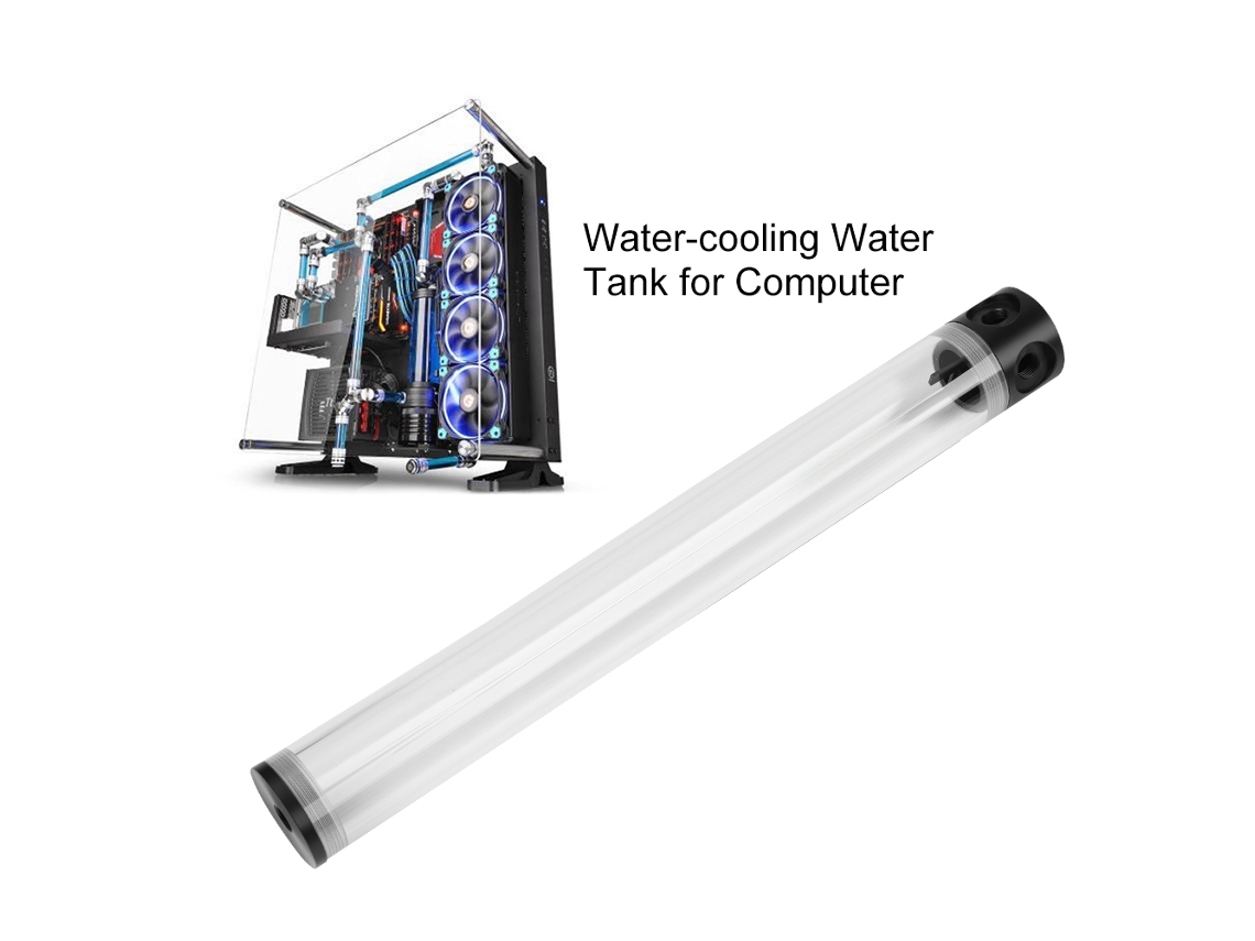Depósito De Agua Refrigerado Para Computadora De Cilindro Extra Largo De 400mm Diy Con Rosca G1/4 De 50mm