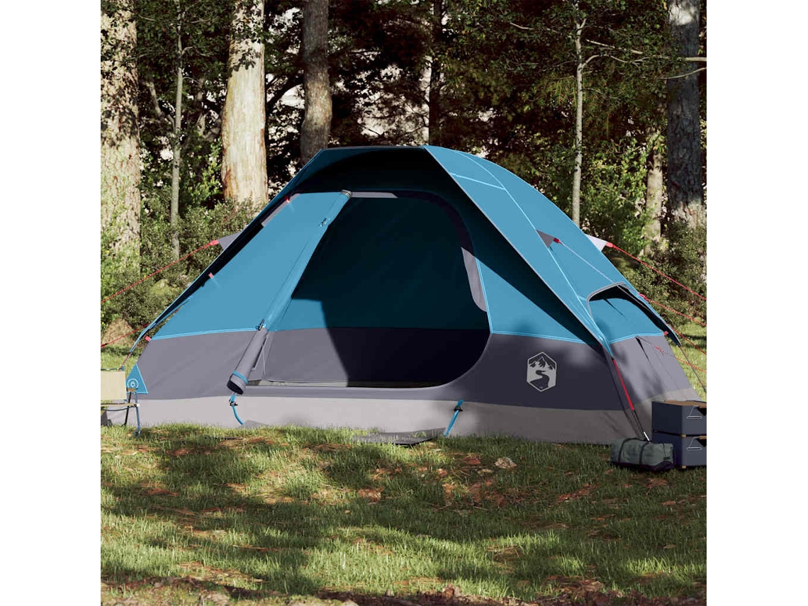 Tienda De Campaña Familiar Iglú 6 Personas Impermeable Azul