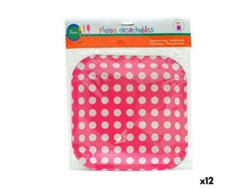 Set de Platos Puntos Desechable 24 x 2 x 19 cm (12 Unidades)