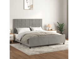 Estructura De Cama Sin Colchón Terciopelo Gris Claro 160x200 Cm