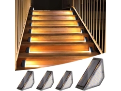 Juego De 4 Luces Solares Led Para Escaleras, Luces Solares Para Exteriores
