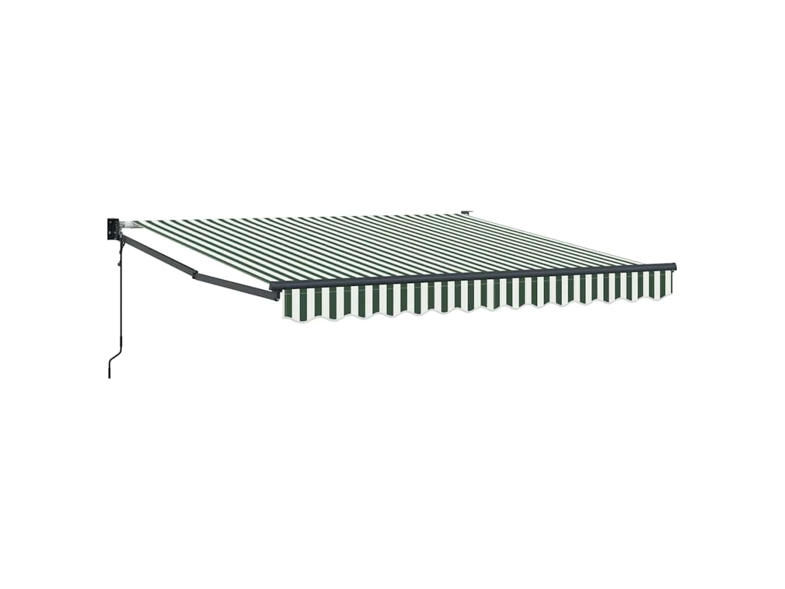 Maison Exclusive - Toldo Retráctil Verde Y 350 X 250 Cm Poliéster Y Aluminio