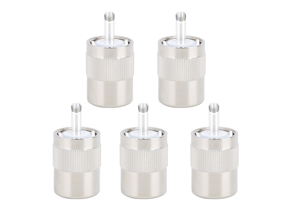 Conector Macho Pl-259 Uhf Para Cable Coaxial De 50 Ohmios Rg8 Rg214 Rg213 9913 Lmr400 (5 Unidades)