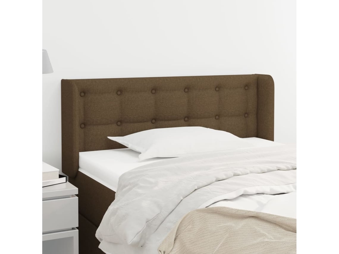 Cabecero De Tela Gris Oscuro 103x16x78/88 Cm