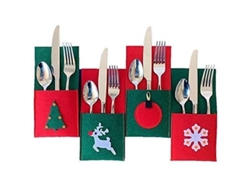 Porta utensílios de Feltro para Festas de Natal 8 Unidades de Alta Qualidade Resistente