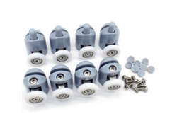 MEOIRUERY Rodillos para mampara de ducha, rodillos individuales con ruedas de fácil deslizamiento para mamparas de baño, construcción de plástico, nailon y acer