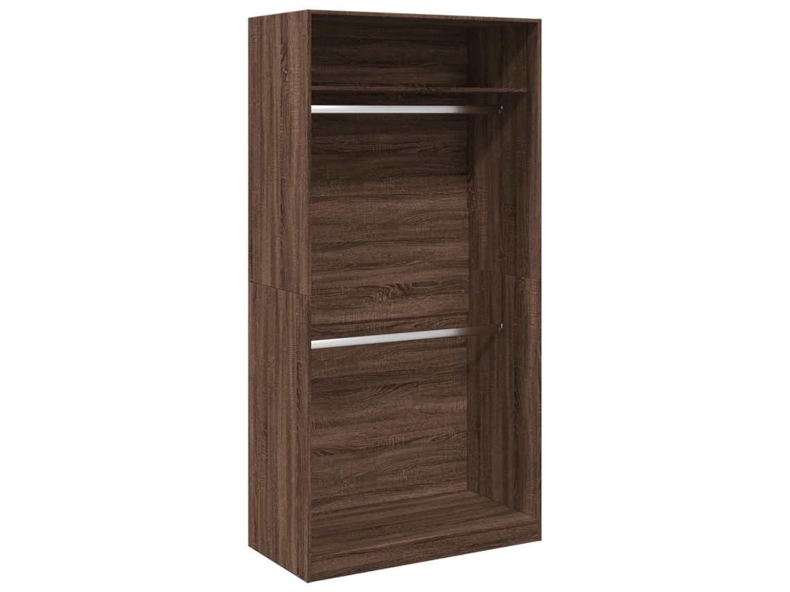 Armario en Roble Marrón, modelo MAISON EXCLUSIVE, fabricado con derivados de la madera, 100x50x200 cm