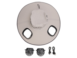 Sombrero de sol gris claro con 2 ventiladores solares