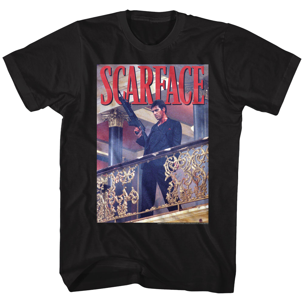 Camiseta Unisexo DEEPSTONE Tony Montana Poster Scarface Negro (XXXL)