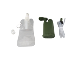 Filtro de agua manual para camping con bolsa, 480 ml