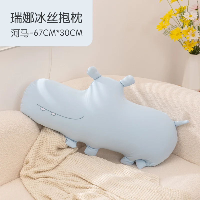 (hipopótamo 60cm) Almohada De Seda Helada Para Adultos, Fresca Y Cómoda.