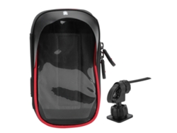 Bolsa Impermeable Con Soporte Giratorio De 360° Para Teléfono Móvil De Bicicleta, Carcasa Blanda, 6 Pulgadas, Negro Y Rojo.