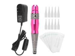 Máquina De Micropigmentación Semipermanente, Pluma Para Tatuaje De Cejas Y Labios Con Aguja Y Tapa (rojo Rosa)