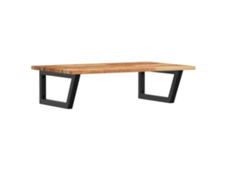 Estante de lavabo de pared acero y VIDAXL madera maciza de acacia