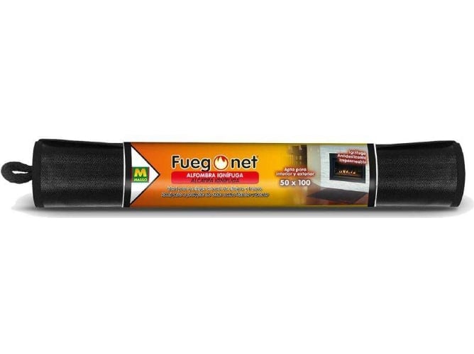 Fuegonet 231437 Alfombra ignifuga color negro 100 50 50x100cm 50x70