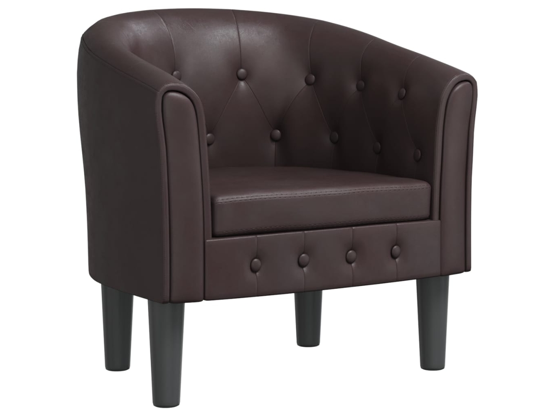 Sillón cuero sintético VIDAXL marrón