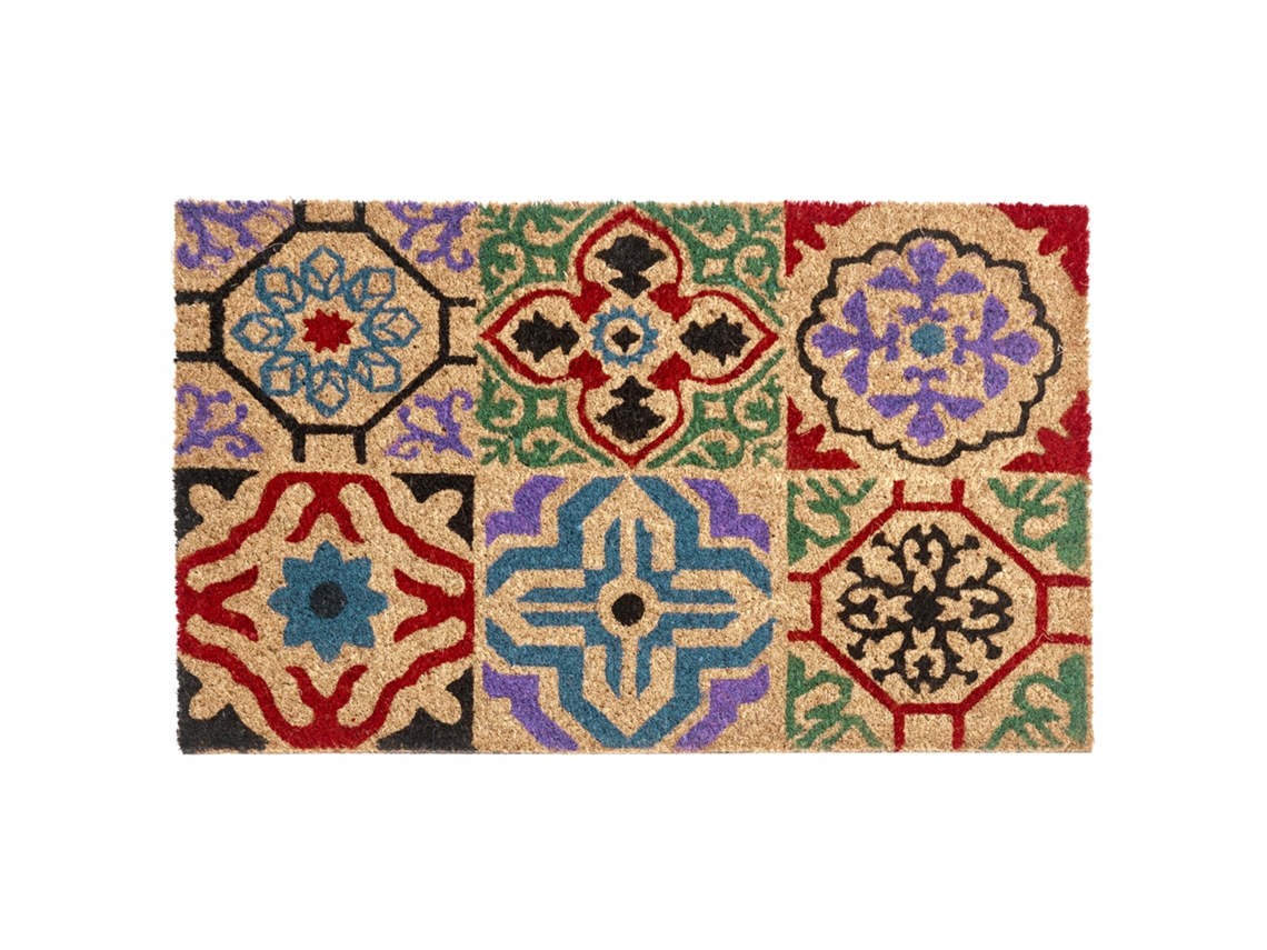 Tapete De Entrada Naukati Multicolor 50 X 80 Cm Fibra De Coco