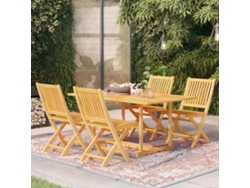 Juego de comedor de jardín de 2 piezas de madera maciza de teca Dkd Home Decor