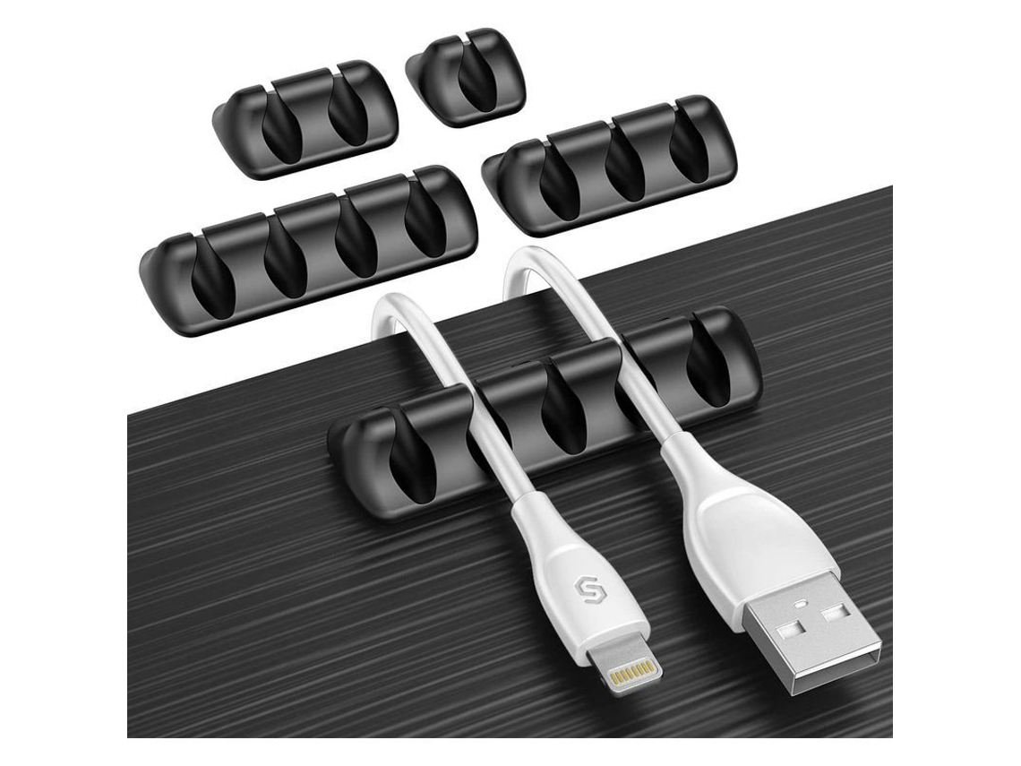 Organizador De Cables paquete De 5 Mini Soportes Adhesivos Para Cables, Clips De Silicona Versátiles Y Seguros.