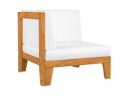 Sofá LOVELY HOME Relax de Rincón Seccional con Cojín Blanco Nata de Madera de Acacia Maciza (68,5 x 68,5 x 62 cm)