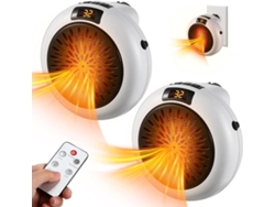 Calentador portátil, pequeño calentador eléctrico con control remoto (blanco - 2 unidades) Cuich