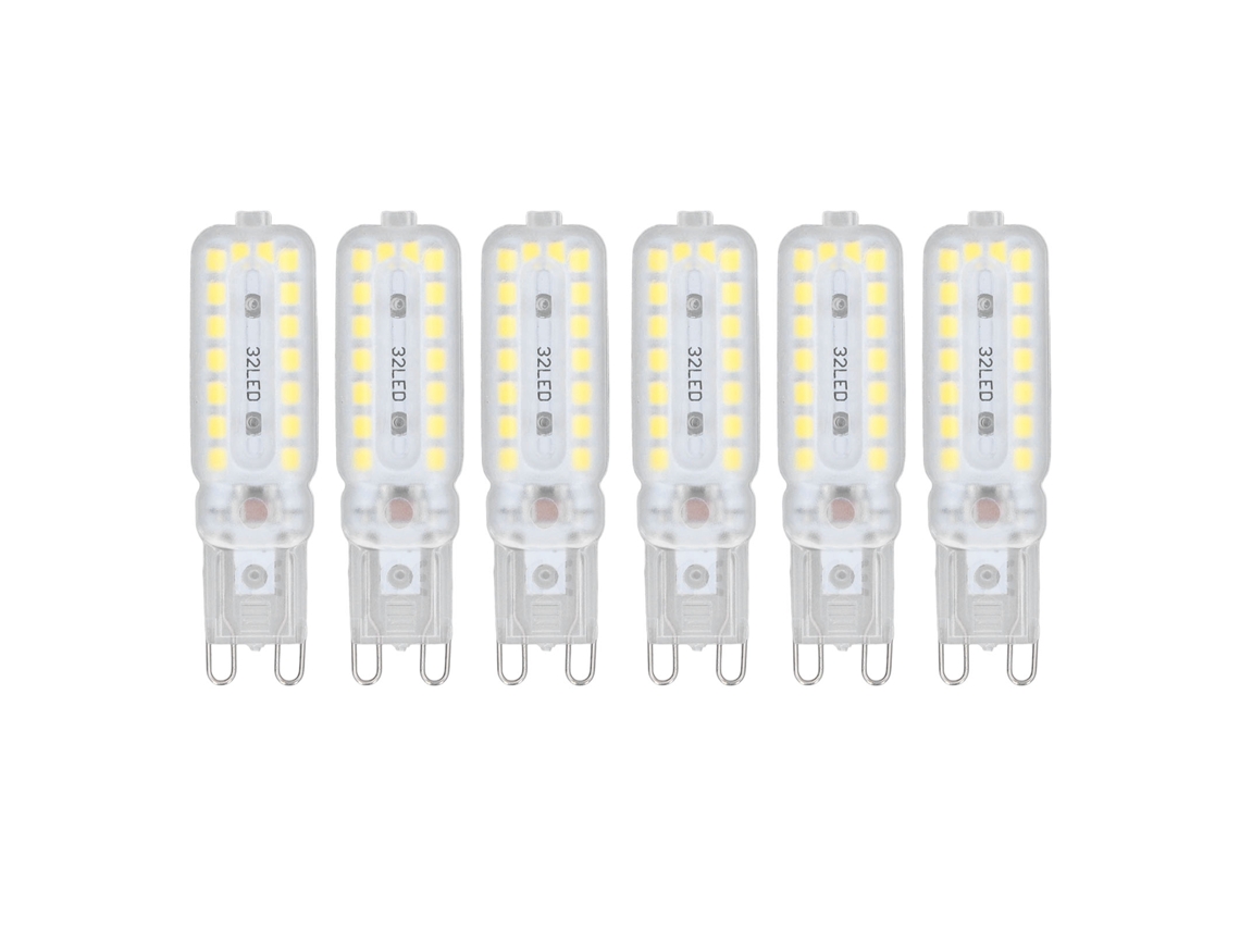 6 Bombillas Led G9 De 7w, Regulables 360°, Base G9, Luz Blanca Natural, 110-140v