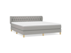 Maison Exclusive - Cama Box Spring Con Colchón Tela Gris Claro 180x200 Cm