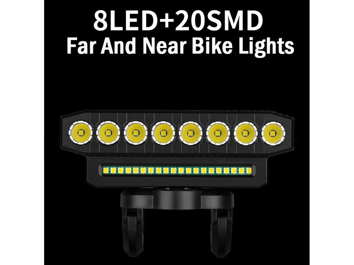 Cansses Farol Bicicleta 3 Em 1 Bateria 4000mah 6 Modos Usb À Prova D'água Power Bank Buzina 130db Ciclismo Noturno