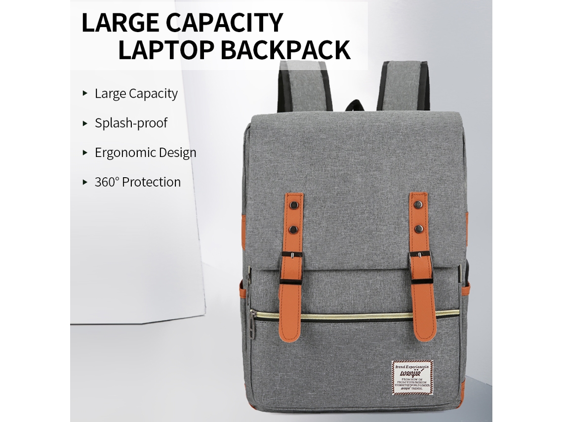 Mochila Para Portátil De Gran Capacidad Con Puerto Usb - Conjunto Ideal Para Moda, Negocios, Viajes Y Ocio - Gris