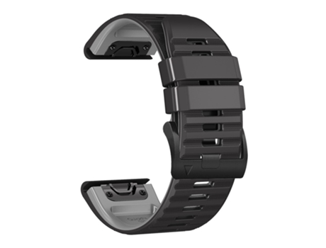 Correa de Silicona rayas horizontales ajustable para Garmin Tactix Delta/Enduro - negro/gris