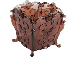 Organizador de oficina Linjou Floral 2026 para maquillaje, soporte acrílico para brochas (café)