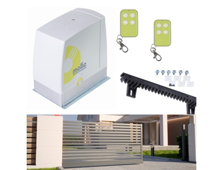 Motor para Puerta Corredera de Garaje. Kit Compact 600- MOTIC. Hasta 600Kg incluye 2 mandos y 3 metros de cremallera de Nylon.