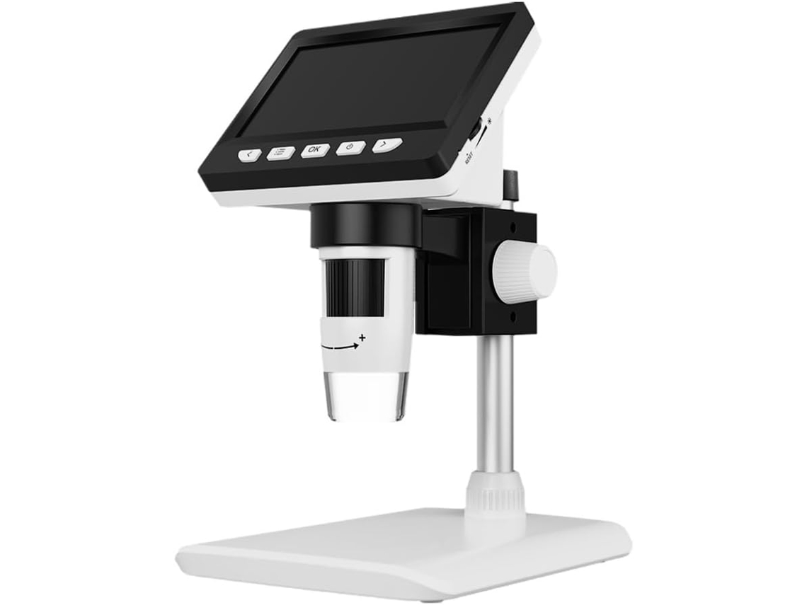 Microscopio Digital Lcd De 4,3 Pulgadas Con Ranura Para Monedas, Aumento De 1000x Y 8 Luces.