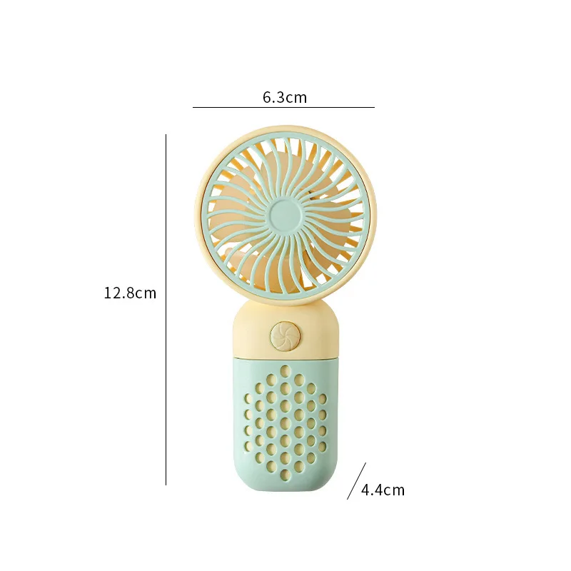 Mini Ventilador De Mano (amarillo), Portátil, Silencioso, Recargable, Para Exteriores.