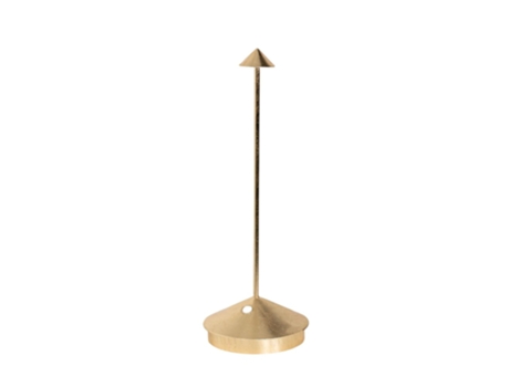 Lámpara de mesa Pina Pro Gold Leaf, recargable y regulable ZAFFERANO