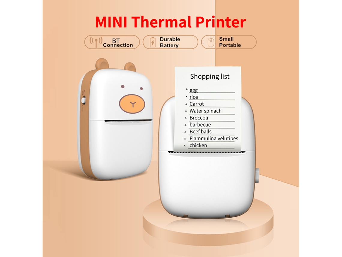 Impressora Térmica Portátil Mini Pocket 203dpi com Conexão Bt | S/MARCA