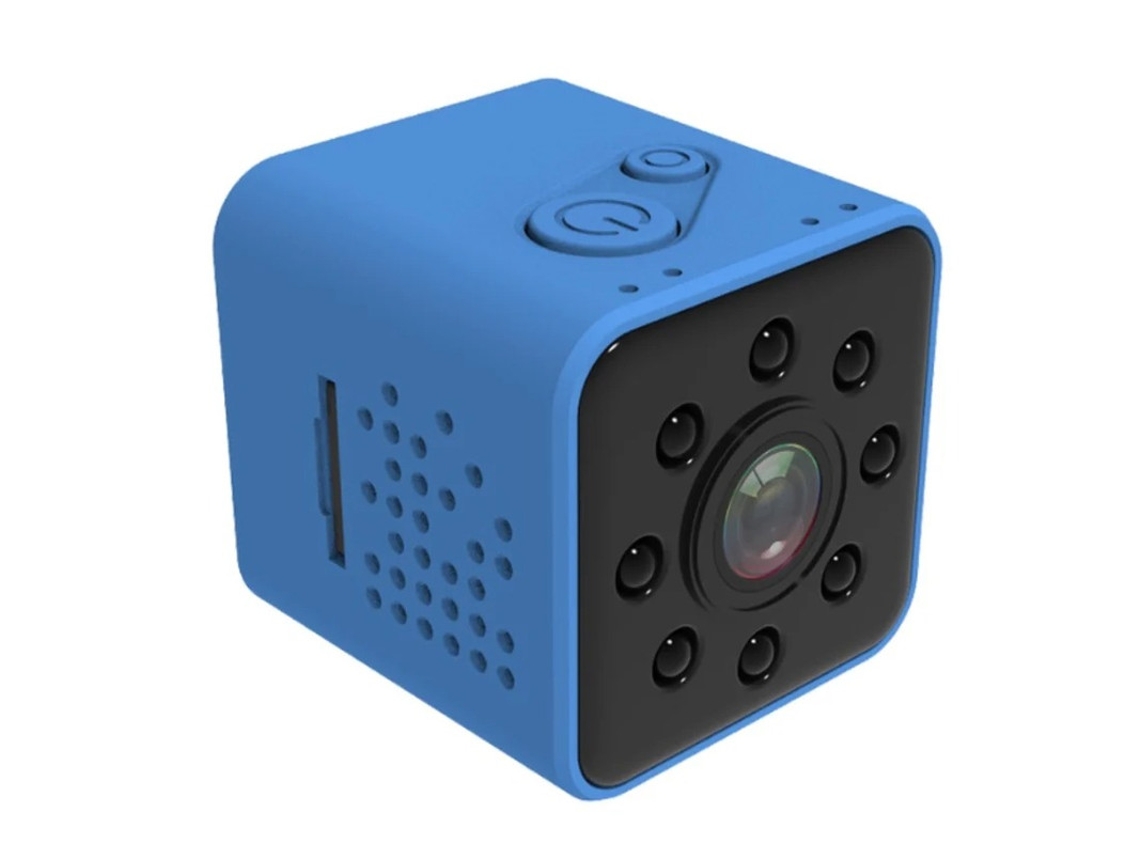Mini cámara con visión nocturna activada por movimiento, ideal para deportes en interiores y exteriores, hogar y oficina, Bleu Yizhood