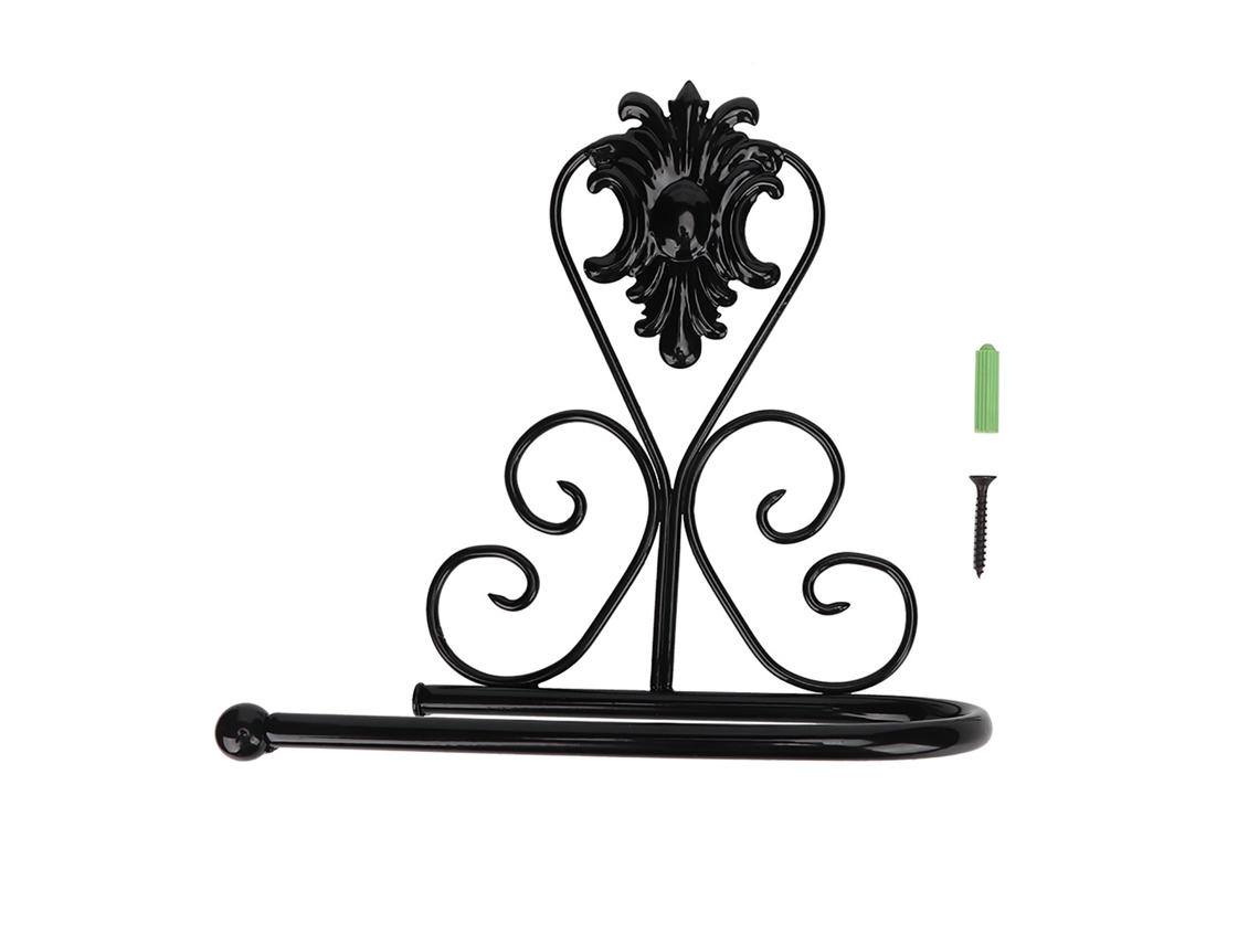JILLIOPER Porta Toallas de Papel de Pared Soporte para Cocina Baño (Negro)