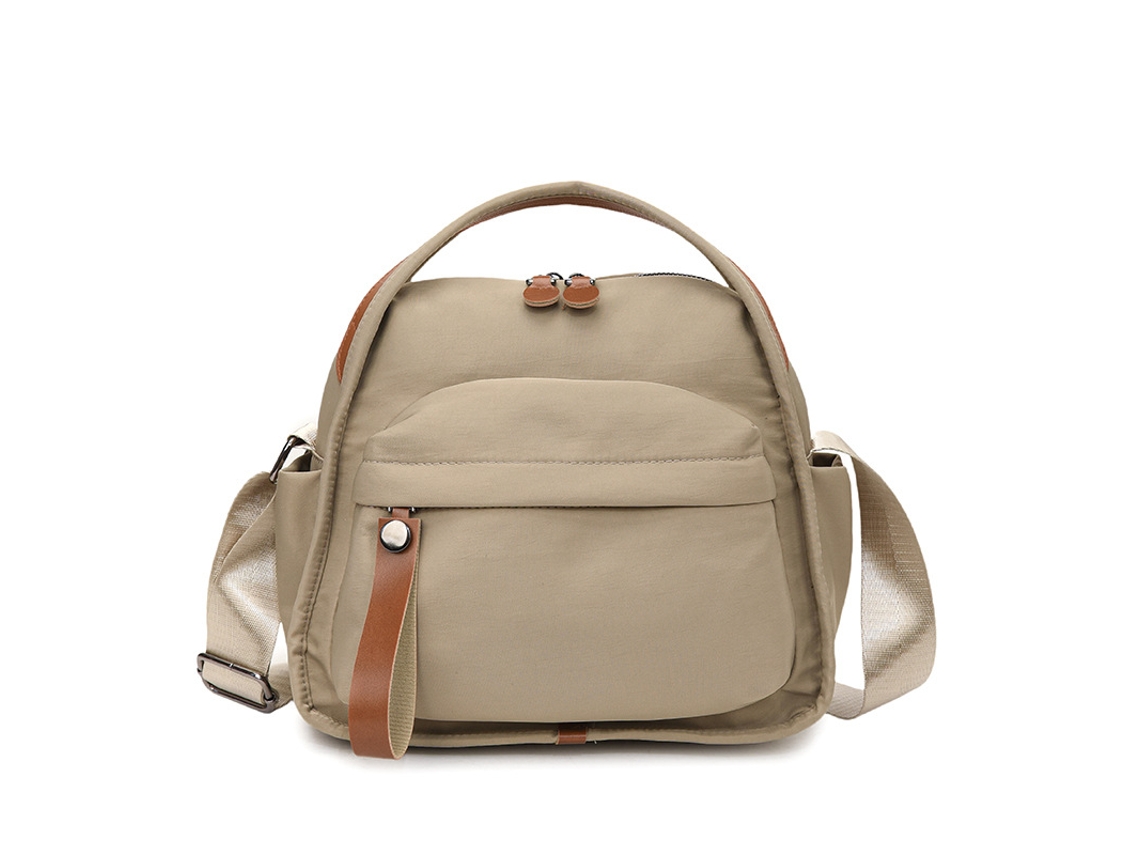 Bolso bandolera de nailon para mujer con gran capacidad, ideal para el trabajo y los viajes - Color caqui