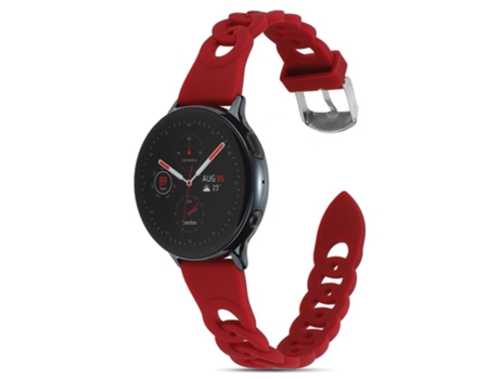Correa de Silicona 20mm diseño circular para Garmin Venu 2 Plus/Samsung Galaxy Watch4 - vino tinto