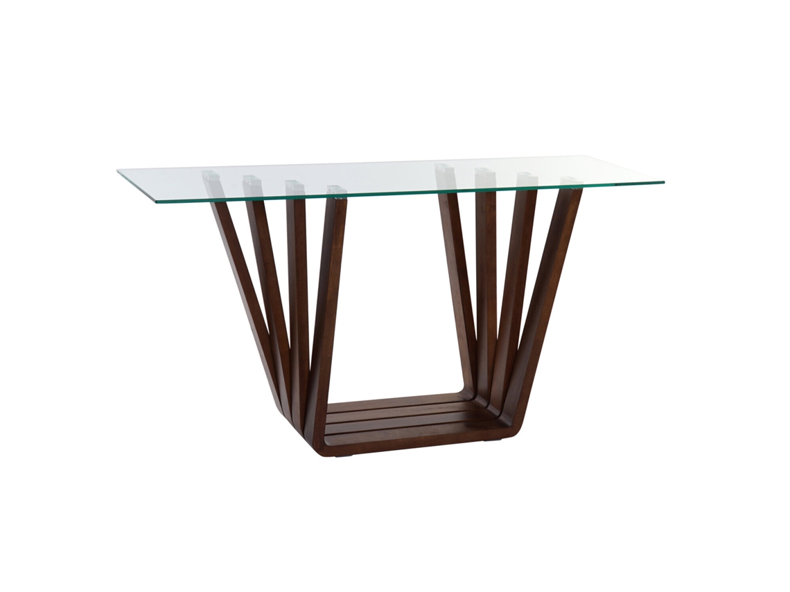 Consola Nogal Cristal 8 Mm, Natural 145x45x75cm
