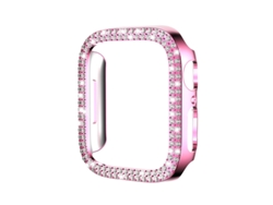 Capa Protetora Yuysan Para Apple Watch S10 46 Mm Com Caixa Dupla Vazada Em Diamante Rosa