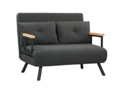 Sofá Cama 4 En 1, 2 Plazas, Plegable, Respaldo De 5 Posiciones, Gris, 102x73x81cm