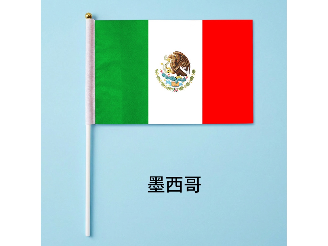 50 Banderas De Mano (méxico), Apoyo Para Partidos De Fútbol, Artículos Para Aficionados, 14x21cm