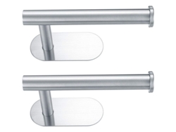 Soporte Para Papel Higiénico (paquete De 2), Autoadhesivo 3m, No Requiere Perforación, Acero Inoxidable Plateado Para Baño/cocina.