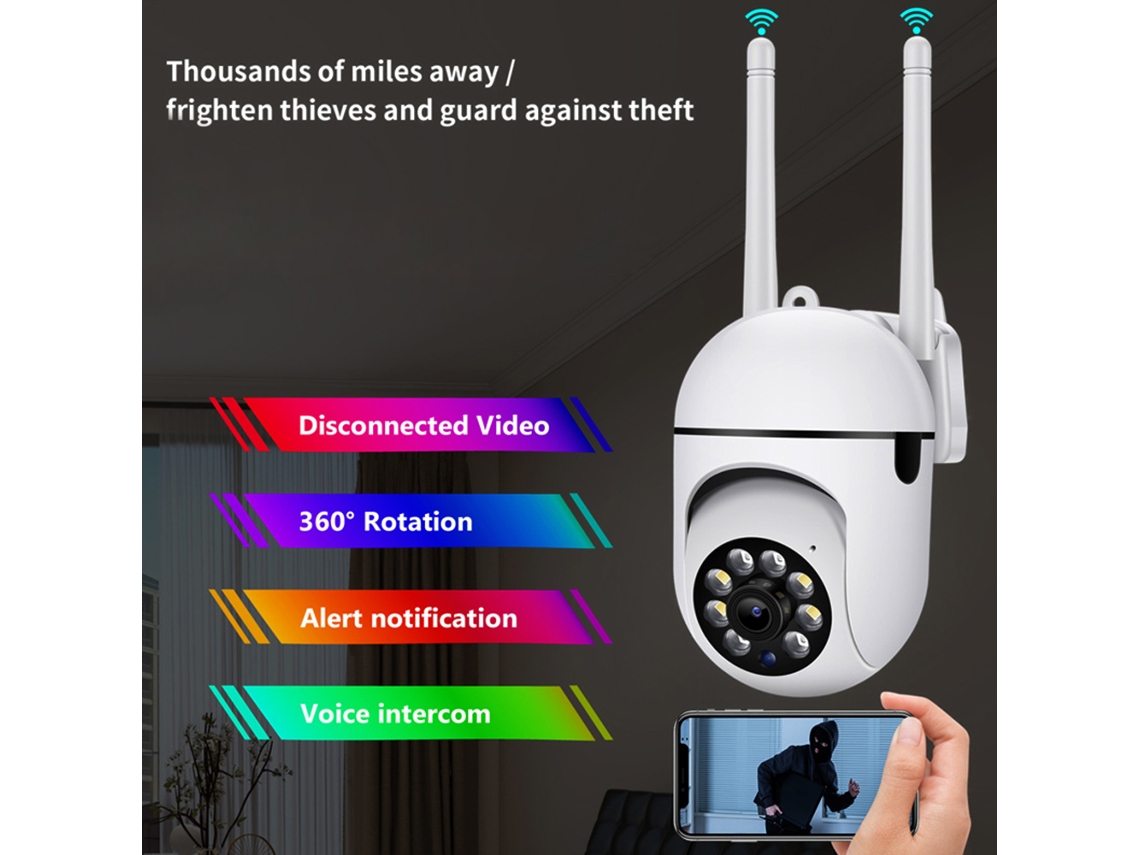 Cámara PTZ Wifi para uso interior y exterior, seguridad inalámbrica para el hogar, vigilancia inteligente.