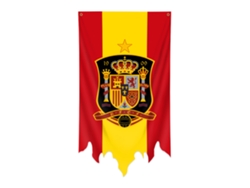 Pendón Rfef Vertical Con Escudo Oficial, Antiarrugas, Montaje Sencillo Para Salones Y Bares Deportivos.