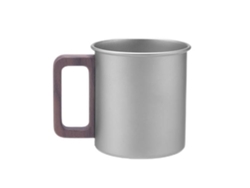 Taza De Camping De Titanio Puro Con Asa De Madera, Gran Capacidad, Portátil Para Uso En Exteriores.